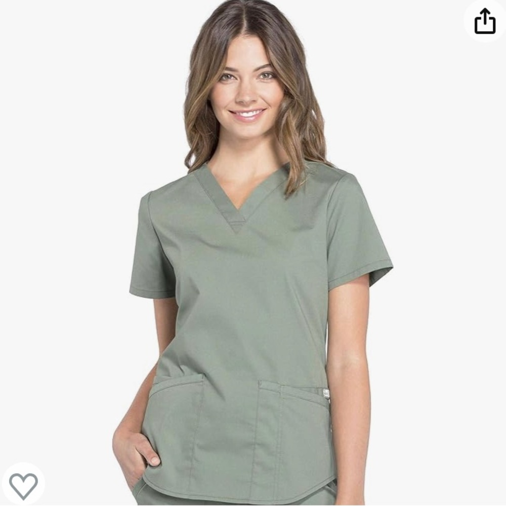 XS Olive green scrub SET (top and bottom)